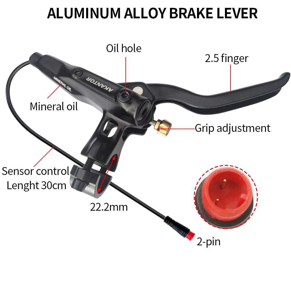 AKANTOR Electric Bike Hydraulic Disc Brake Set Electric Scooter Power off control oil hydraulic disc brake caliper E-bike brakes