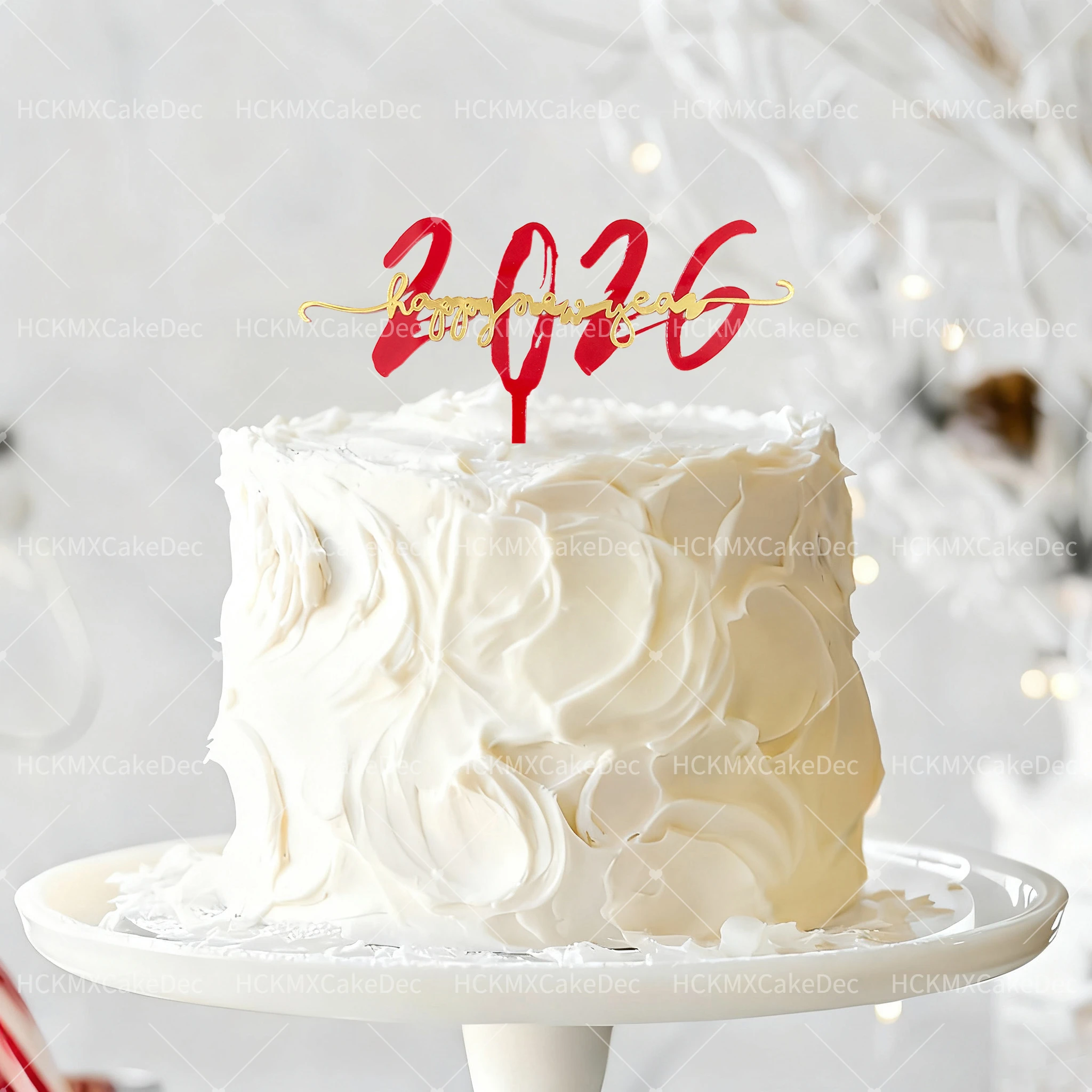 2026 ouro vermelho acrílico feliz ano novo olá 2026 bolo topper para festa de ano novo decoração do bolo suprimentos