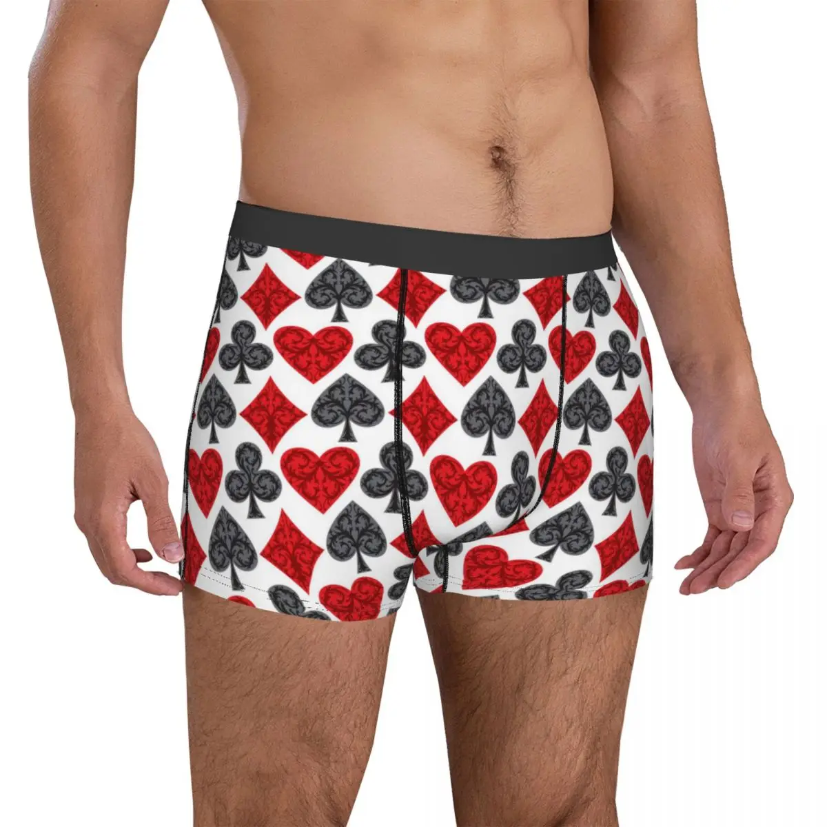 Poker Suits Seamless Pattern Boxer Shorts 3D Pouch Underwear High Quality Pattern Shorts Briefs Classic Man Underpants Plus Size