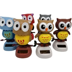 1pc Creative Funny Solar Owl Swinging Doll Dancing Swinging Animated Bobbleheads Ornament Toy Kids Desktop Car Dashboard Decor