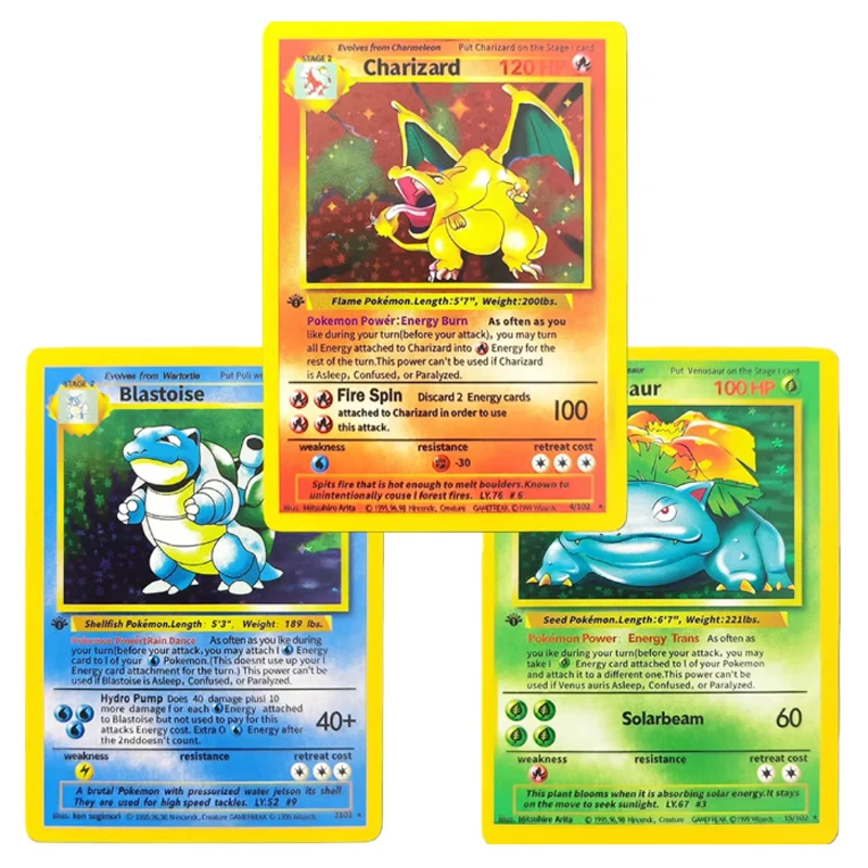 Pocket Monster Homemade English Blastoise Collection Card PTCG Charizard Venusaur Three Houses DIY Card Toy Gift