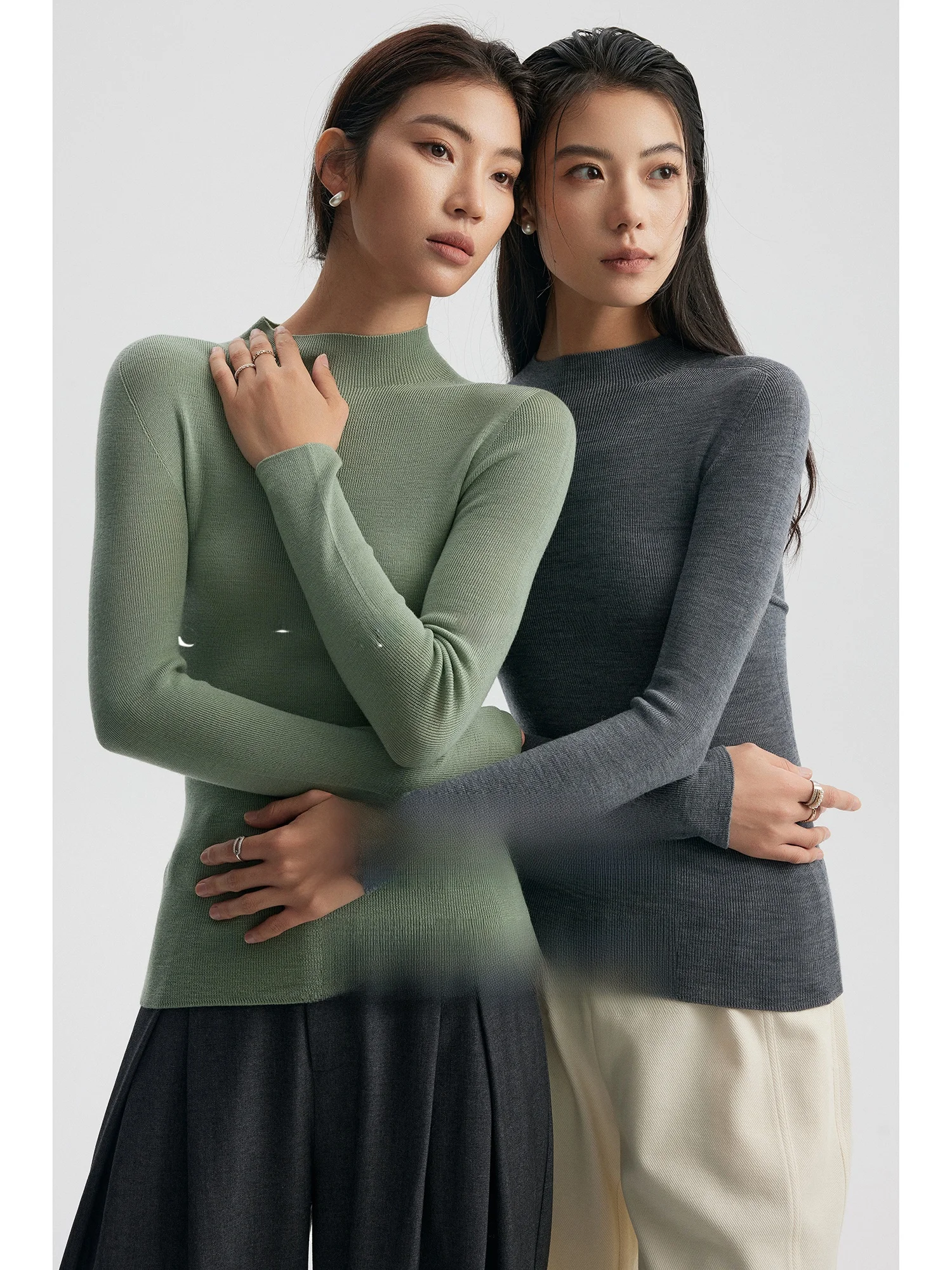 

owyee Sl One-Piece Slim Fit Wool Sweater f High Collar Australian Merino Wool Base Layer f High Collar Wool Swe...