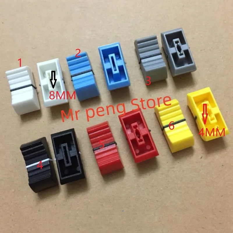 5pcs  Universal Stage DJ Mixing Console Slider Cap Straight Slide Potentiometer Plastic Push Button Black White Red