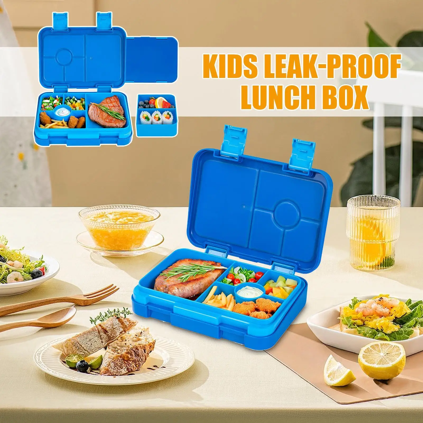 Lunch Box Kids 810ml Leak-Proof Lunch Box Containers Food Storage For Outdoor Work Beach Travel Vacation Sea Commuting Hiking