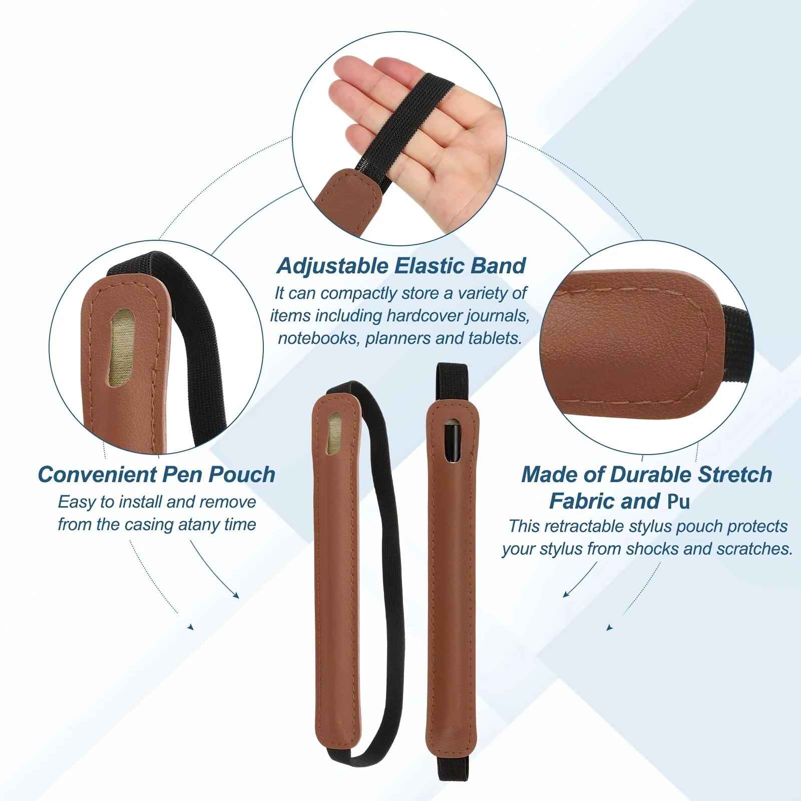 Retractable Stylus Holder Case Suitable for Tablet & Pen Sleeve, Elastic Pencil Pocket with Protective Cover,Pen Holder for Case