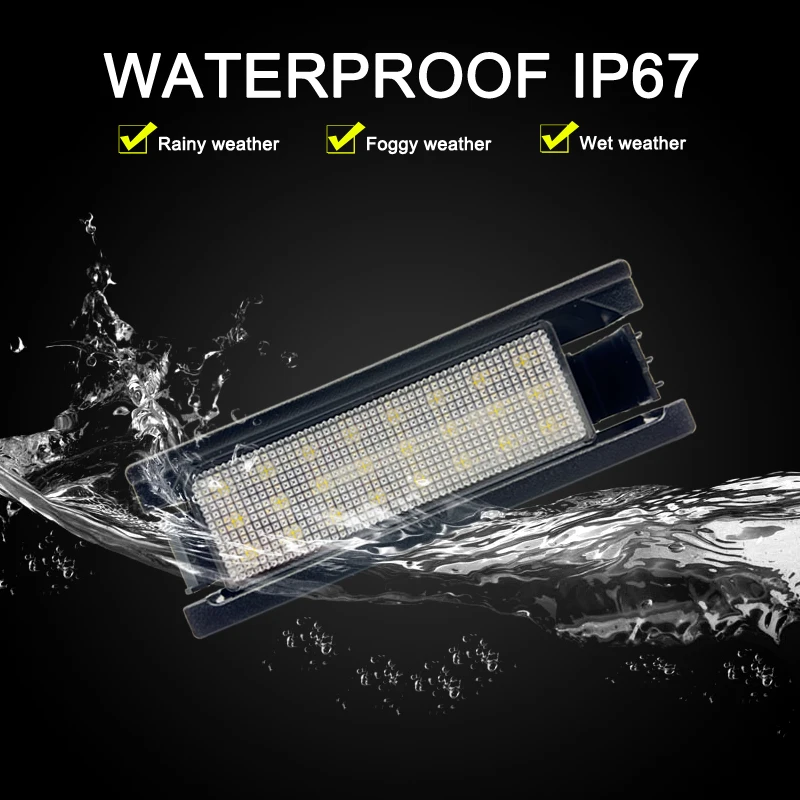 12V Waterproof LED Number Plate Lamp For Daihatsu Move Mira Terios Boon Materia White License Plate Light Assembly