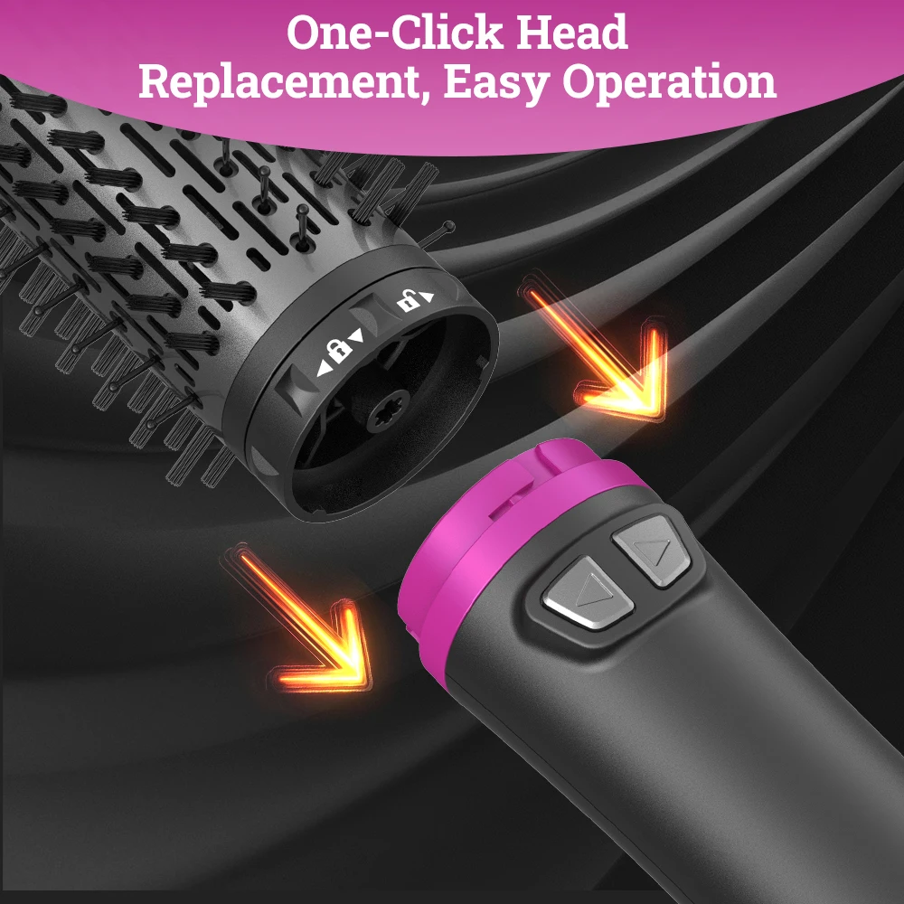 SMET فرشاة مجفف للنفخ الأوتوماتيكية 2 في 1 فرشاة مجفف الشعر الدوارة مع 3 رؤوس لتجفيف التصميم الكثيف الشباك الأنيق