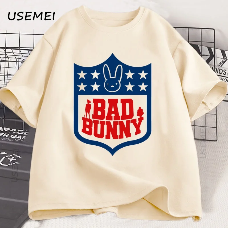 Bad Bunny Football Printed Tshirts Men Women Short Sleeeve Tshirt Printed Graphic T Shirts High Quality T-shirt Men's Clothes