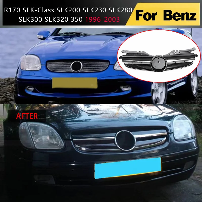 1996 To 2003 for Mercedes-Benz R170 SLK-Class SLK200 SLK230 SLK280 SLK300 SLK320 350 Front Racing Grill Bumper Grille Hood Mesh