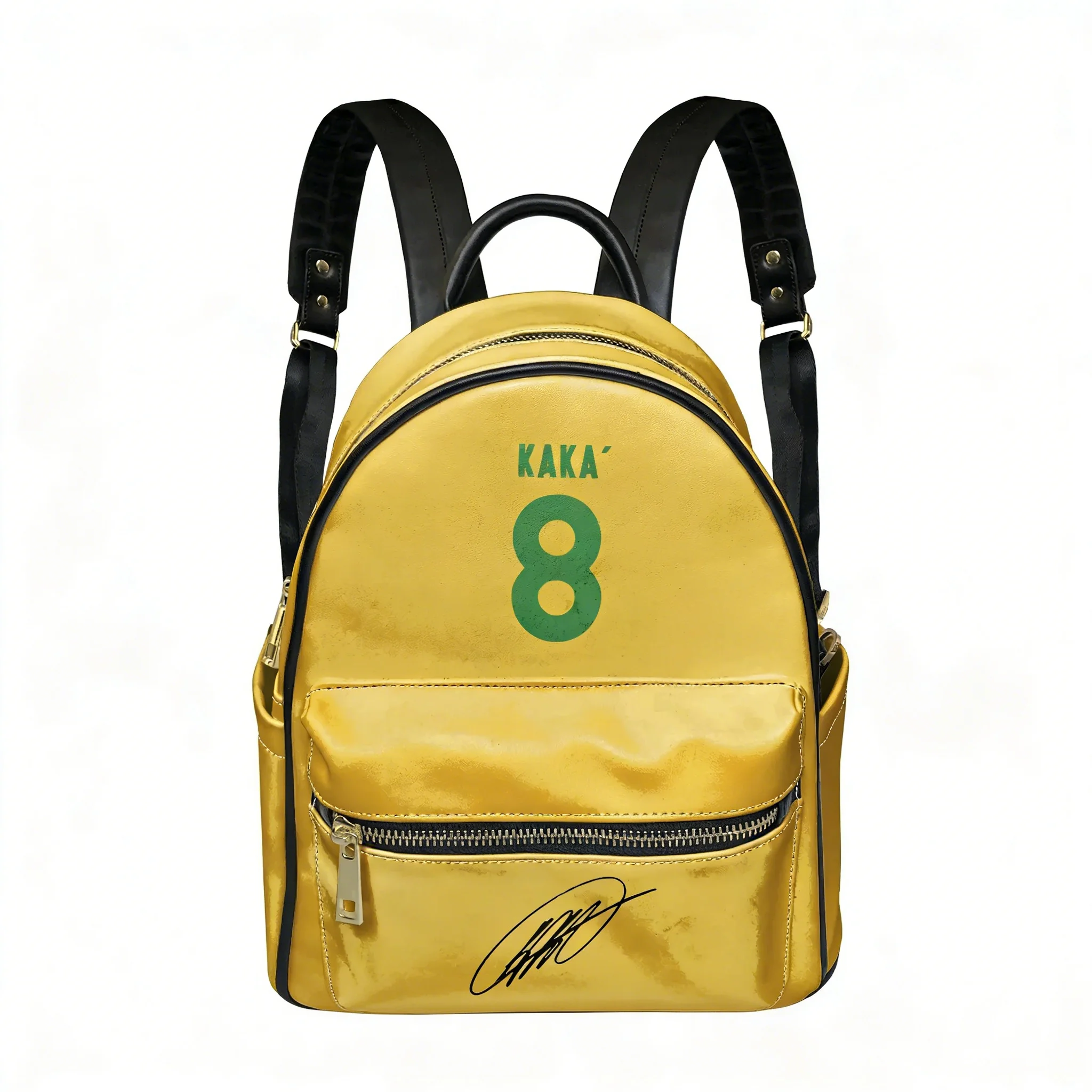 

Kaka No.22 PU Backpack Women Men Knapsack Brazil Soccer Star Personalized Image Double Shoulder Bag Travel Rucksack Gift Daypack