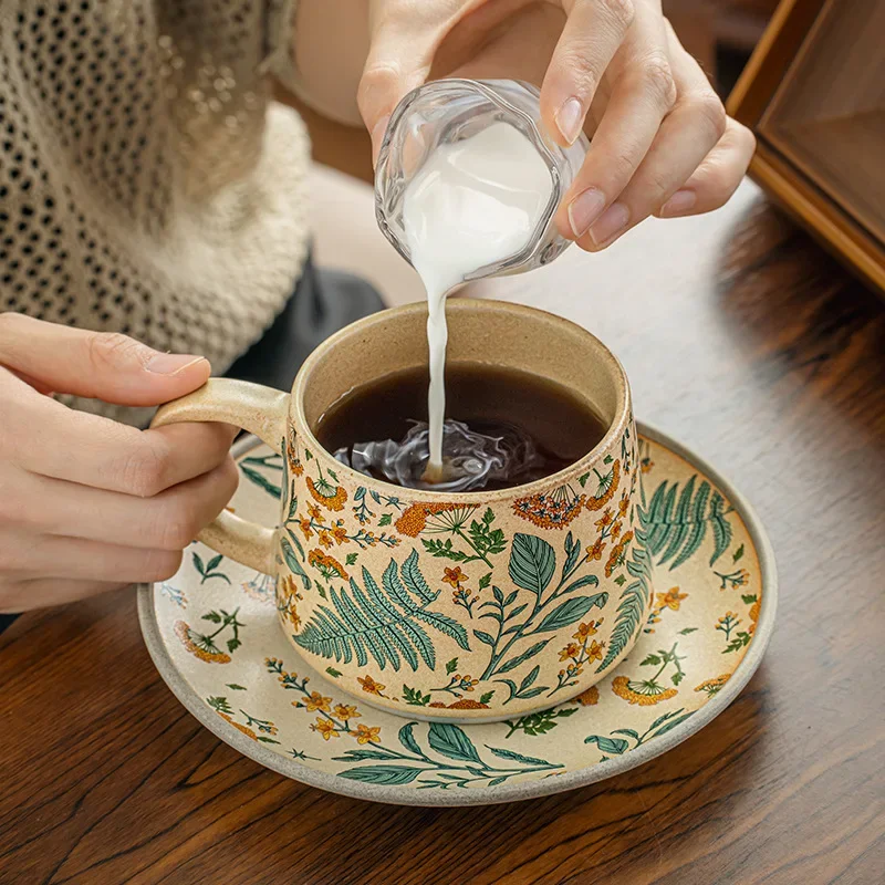 

CLLminimalist retro high-end coffee cup, antique coffee cup and saucer set, exquisite ceramic latte cup