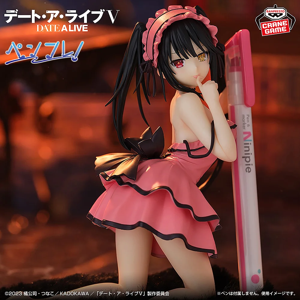 Em estoque BanPRESTO genuíno Data a Live Kurumi Tokizaki Sweet Silk Wear ver. 13cm Anime Figura Figuras de ação brinquedos presentes para crianças