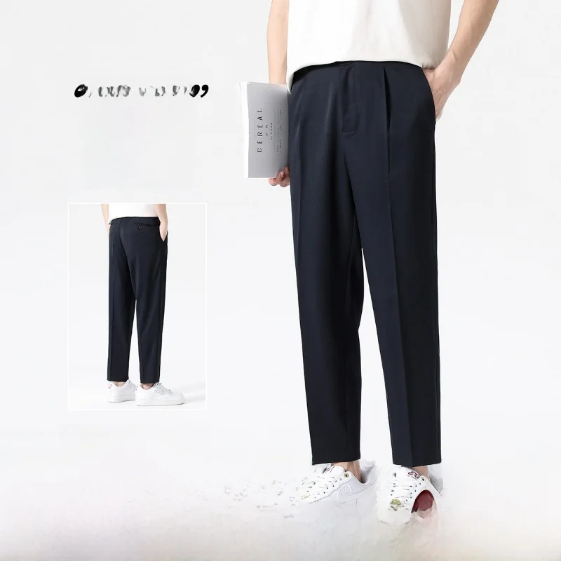 

Мужские повседневные брюки Smooth 3D Tailored: молодежные, элегантные, с завышенной талией, приталенные, прямого кроя, длинные, в стиле "слим-фит"