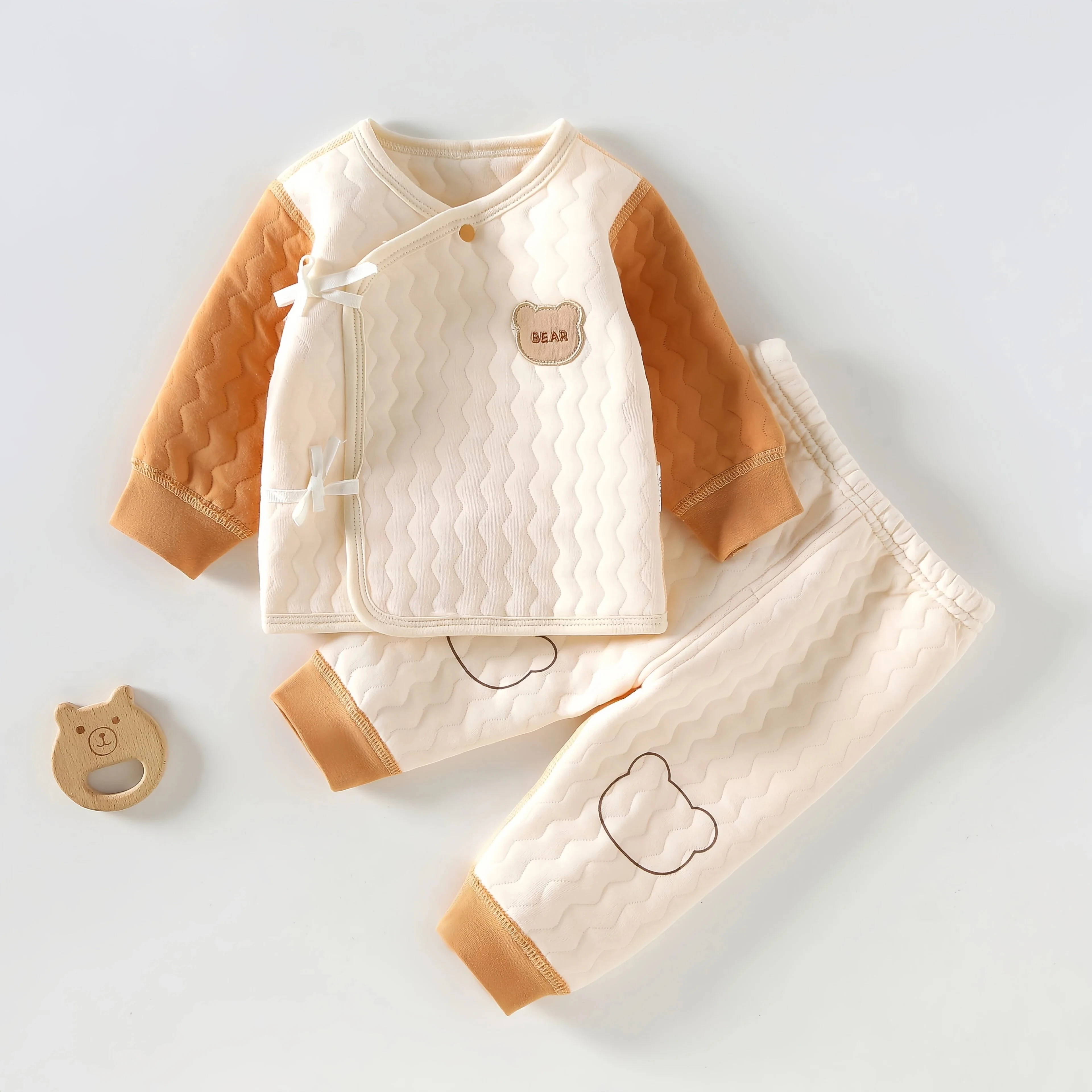 Baby Warm Clothing Set Autumn and Winter Pure Cotton A-Grade Infant Clothes Padded Newborn Thermal Underwear Autumn Tops and Pants