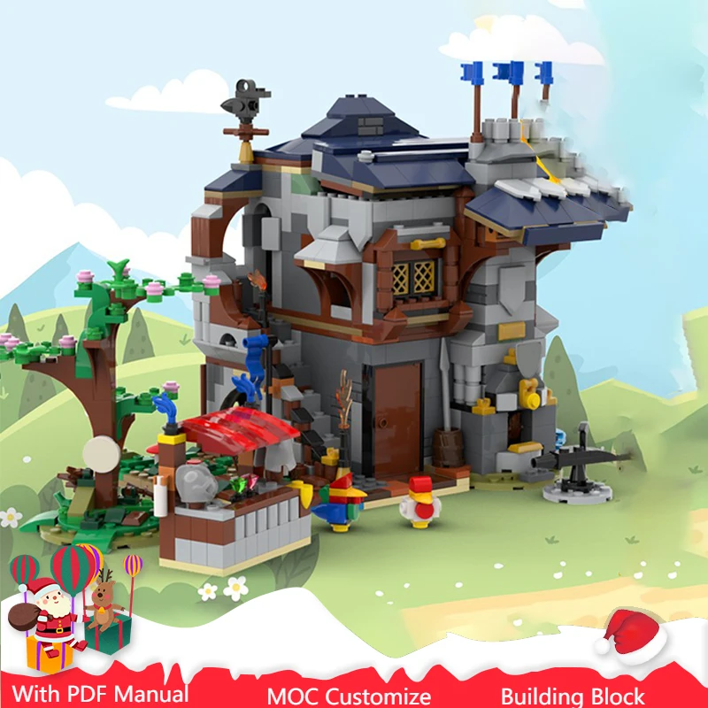 

972 PCS MOC Creative Medieval Blacksmith's House Modular Building Blocks Model Educational Assembly Toy For Boys Birthday Gift