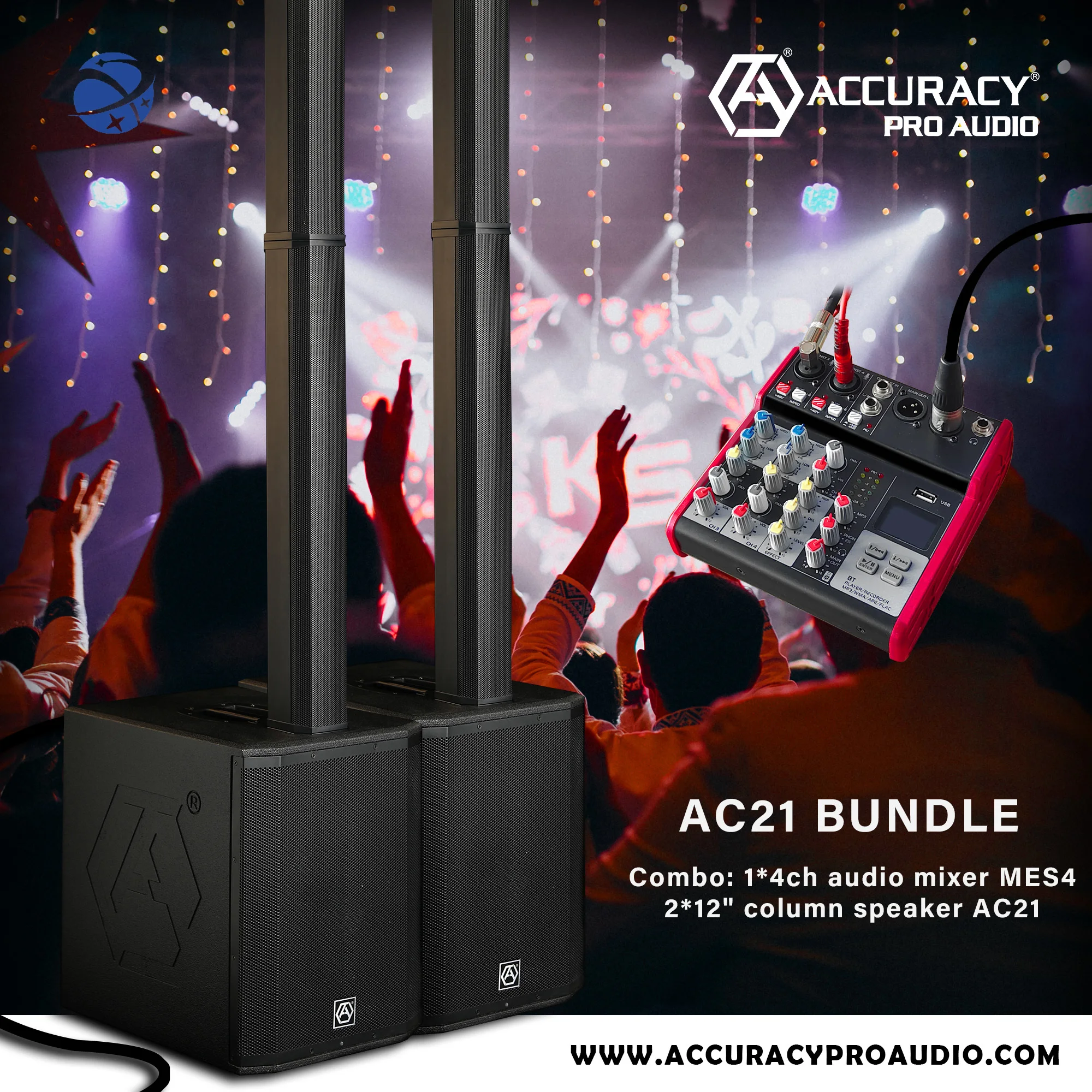 Accuracy Pro Audio  Audio Mixer Combo Set   dj controller/audio console mixer home theater system speakers