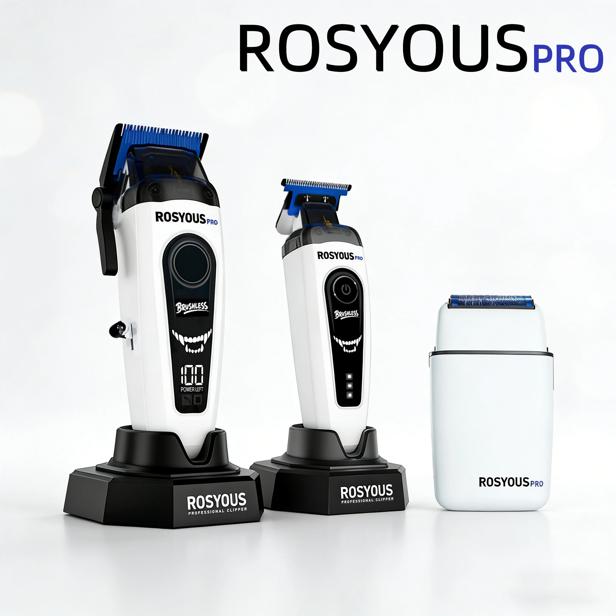 

Профессиональная машинка для стрижки волос ROSYOUS, набор для парикмахеров, с DLC-лезвием, бесщеточным мотором, зарядным устройством, модели RSPRO106, RSPRO202, RS620