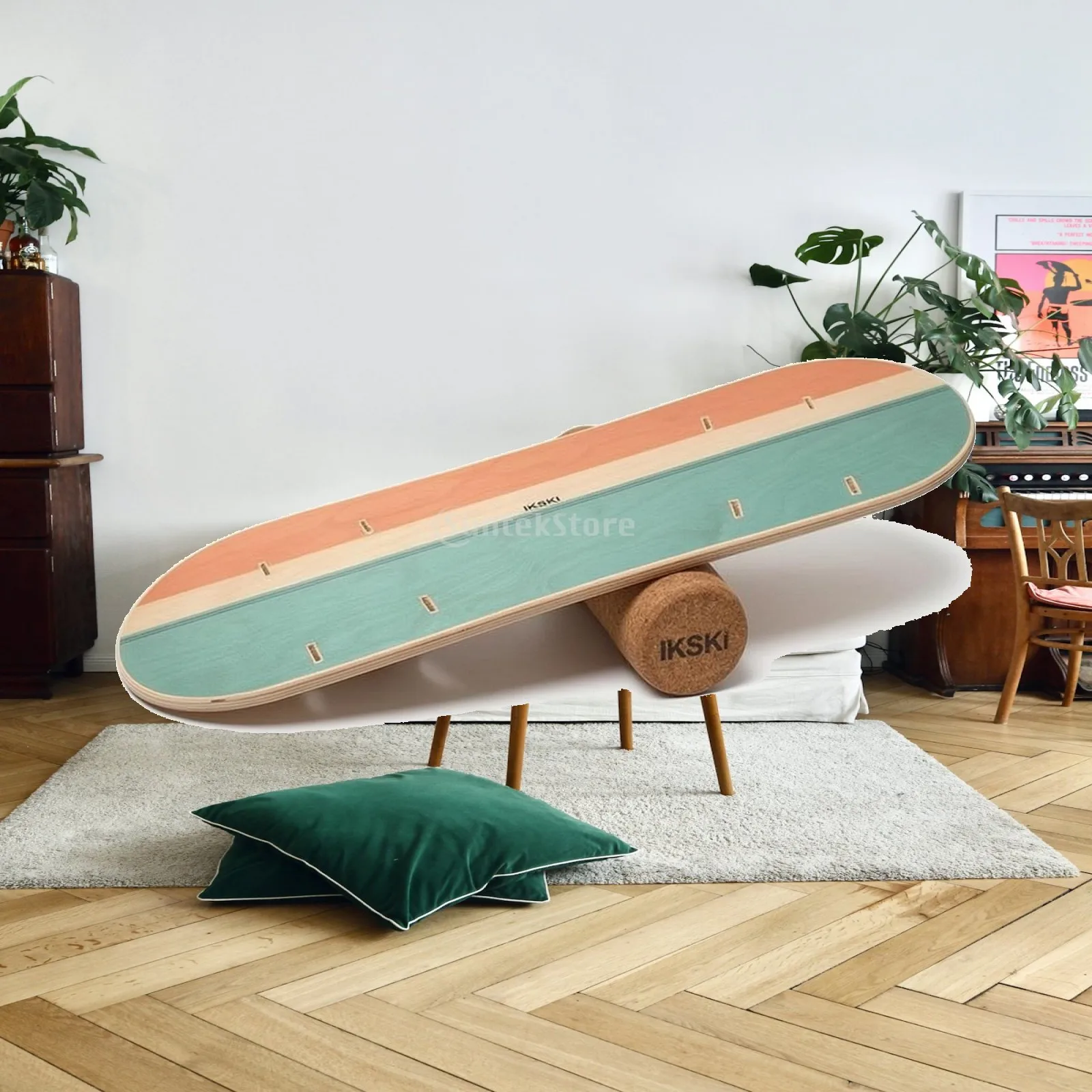 Snowboard Training Board Laminated Balance Board with Roller Indoor Snowboard