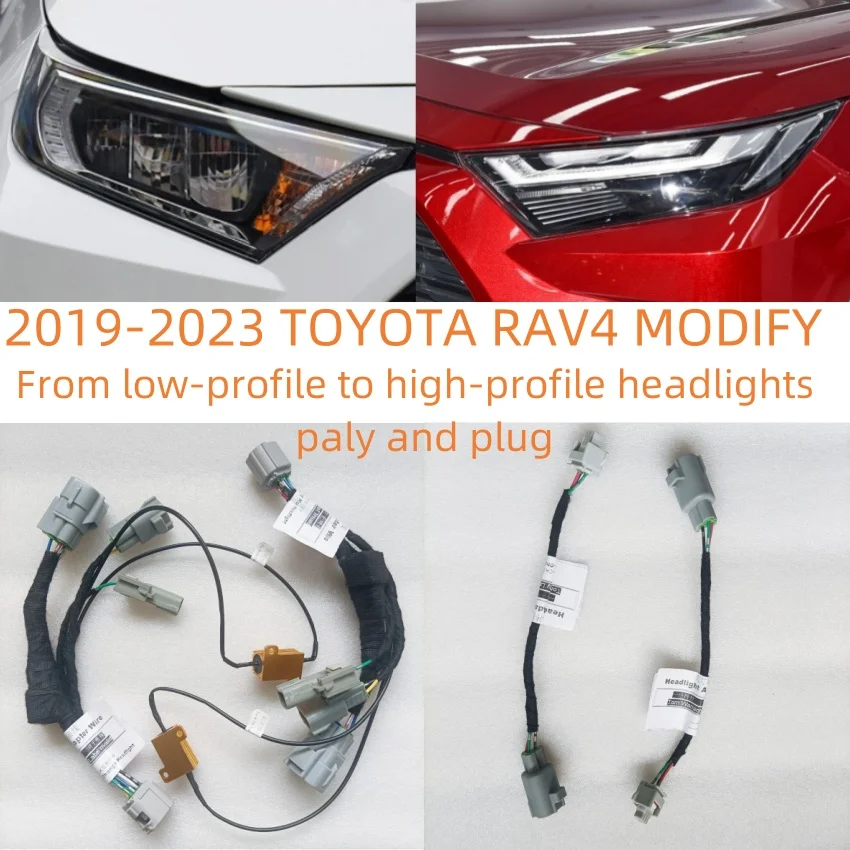 For TOYOTA 2019-2023 RAV4 Car Headlight Modification Upgrade Special Car Wiring Adapter Harness Car Accessories Plug And Play