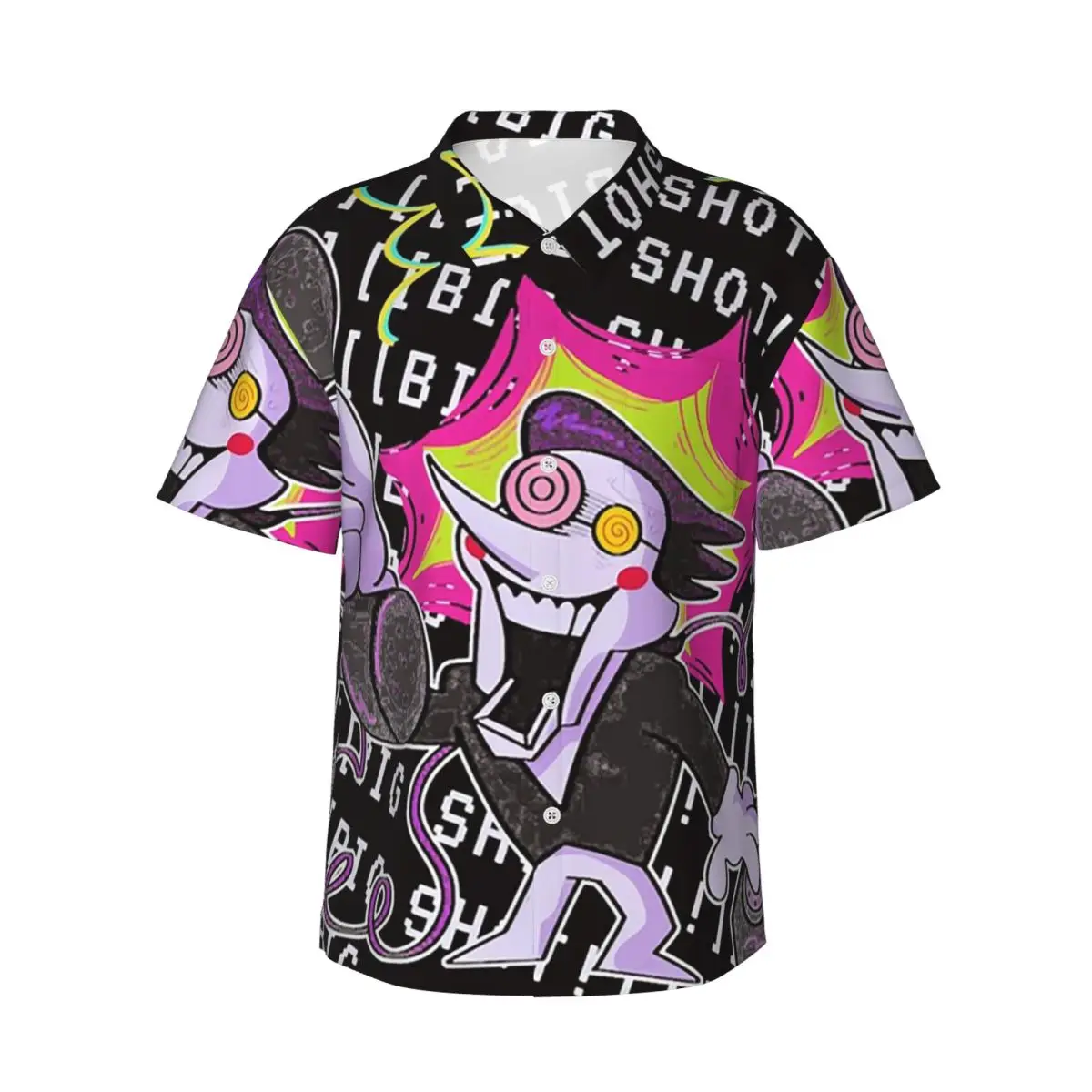 

Spamton Deltarune Big Shot Men's Shirts Hawaiian Short Sleeve Shirt Casual Button Tops for Summer Beach