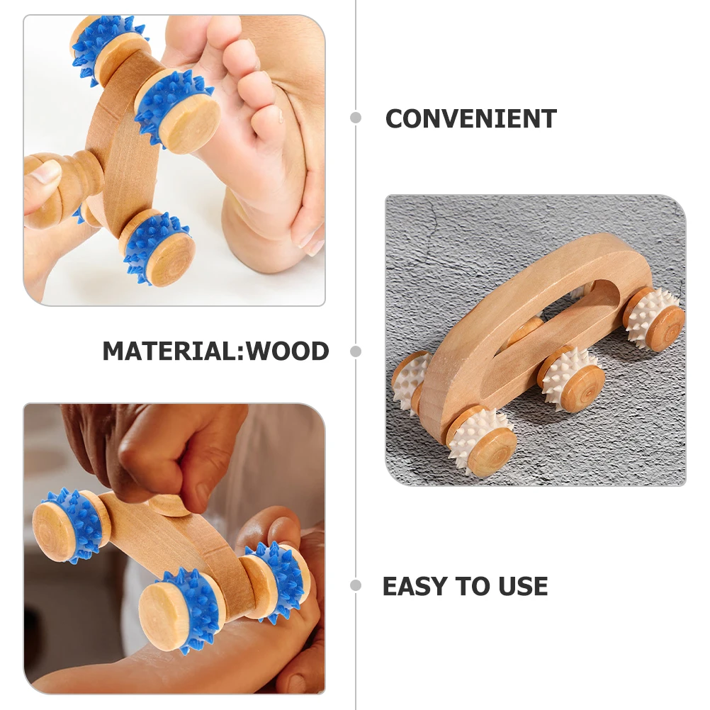 

2 Pcs Wooden Massage Tools Handheld Massager for Legs Feet Muscle Relaxation Therapy Foot Roller Portable Home Travel Use
