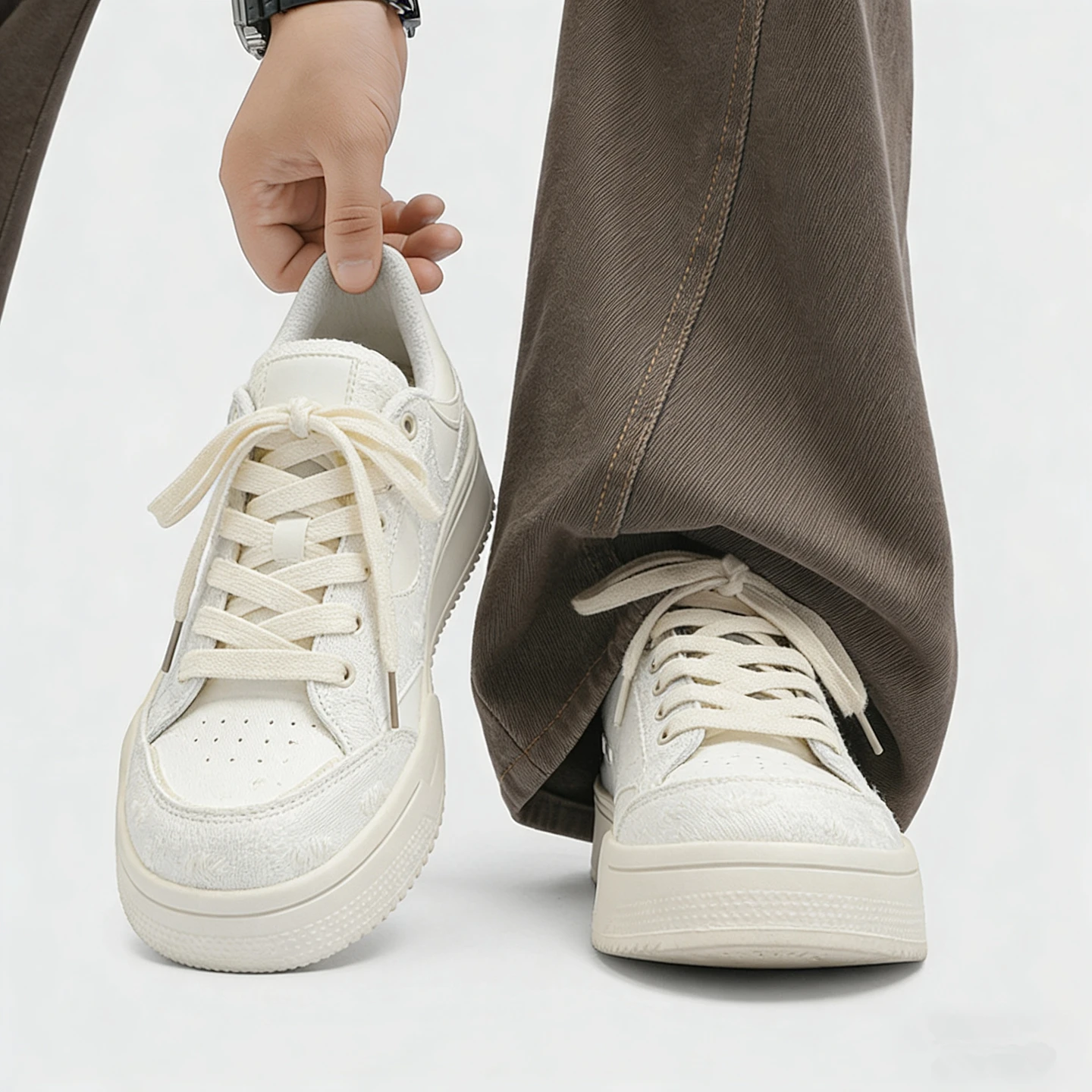 2026 New All-Match Couple Casual Sneakers Retro Niche Design Youth Thick Sole Sports Shoes Non-Slip Wear-Resistant Bread Shoes