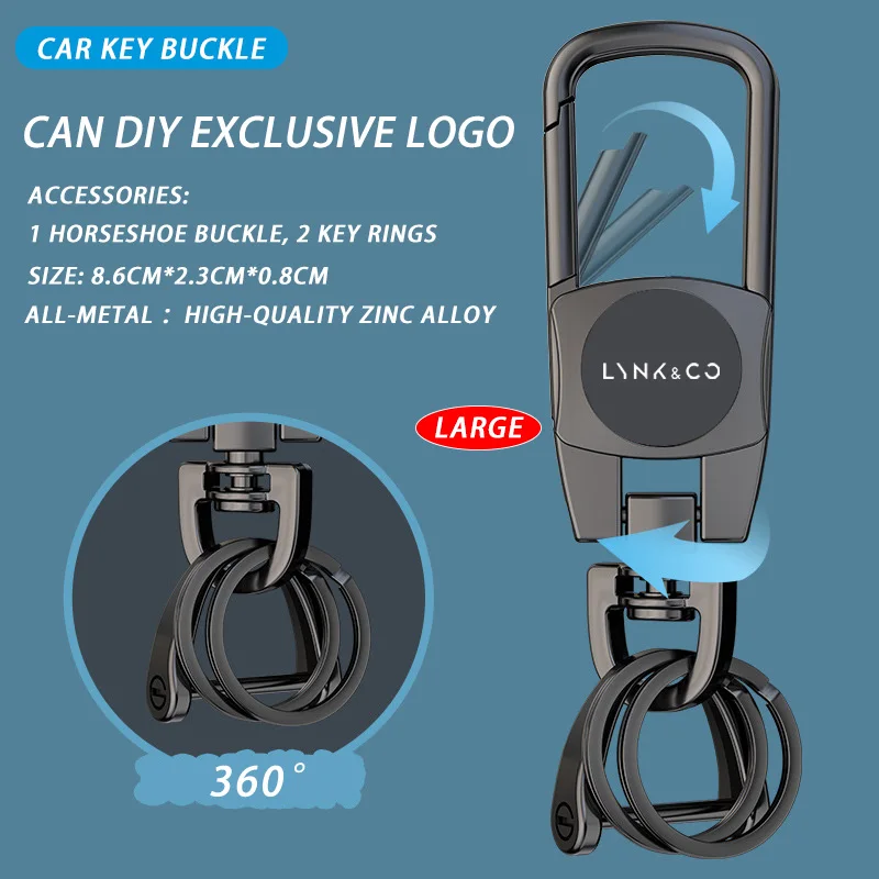 

For Lynk Co 01 05 06 03 02 09 08 Ev Z20 Z10 Styling 2025 Accessories Car Keychain Horseshoe Buckle Key Ring Key Case Key Cover