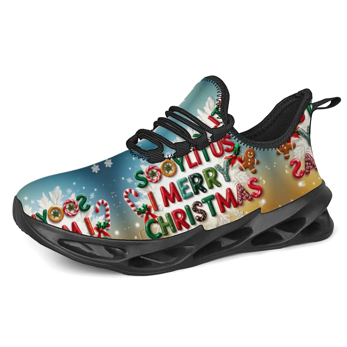 

Merry Christmas Men Shoes Sneakers Breathable Slip on Running Shoes Outdoor Non-Slip Couple Jogging Training Hiking Sports Shoes