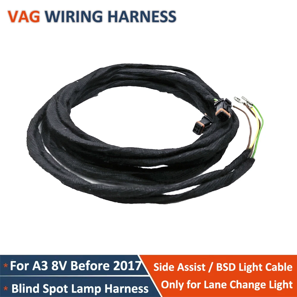 

Кабель бокового вспомогательного освещения для Audi A3 8 В до 2017 г. Жгут проводов для слепых зон с изменением движения