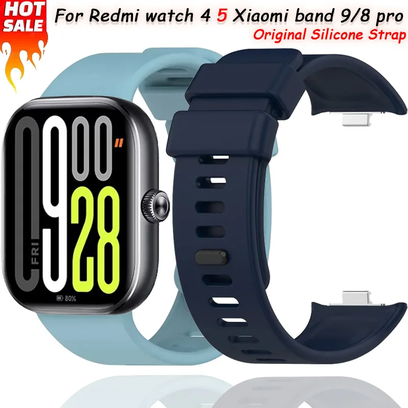 soft rubber Original Silicone Strap For Redmi watch 4 5 Comfortable replacement Wristband Xiaomi Band 9 8 Pro Accessories correa