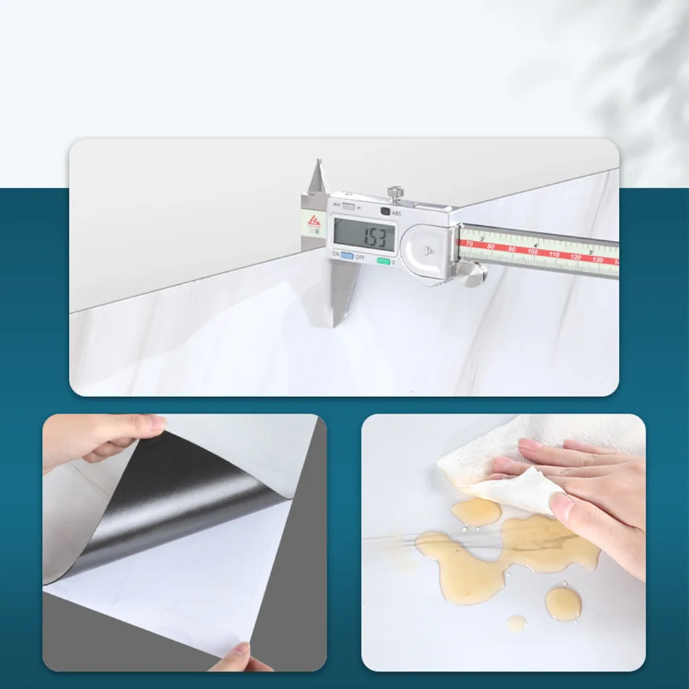 High Quality Wall Sticker Tile Stickers Wet Room Tile Backsplash Flame Retardant Home Office Decor Marble Tiles Sticker