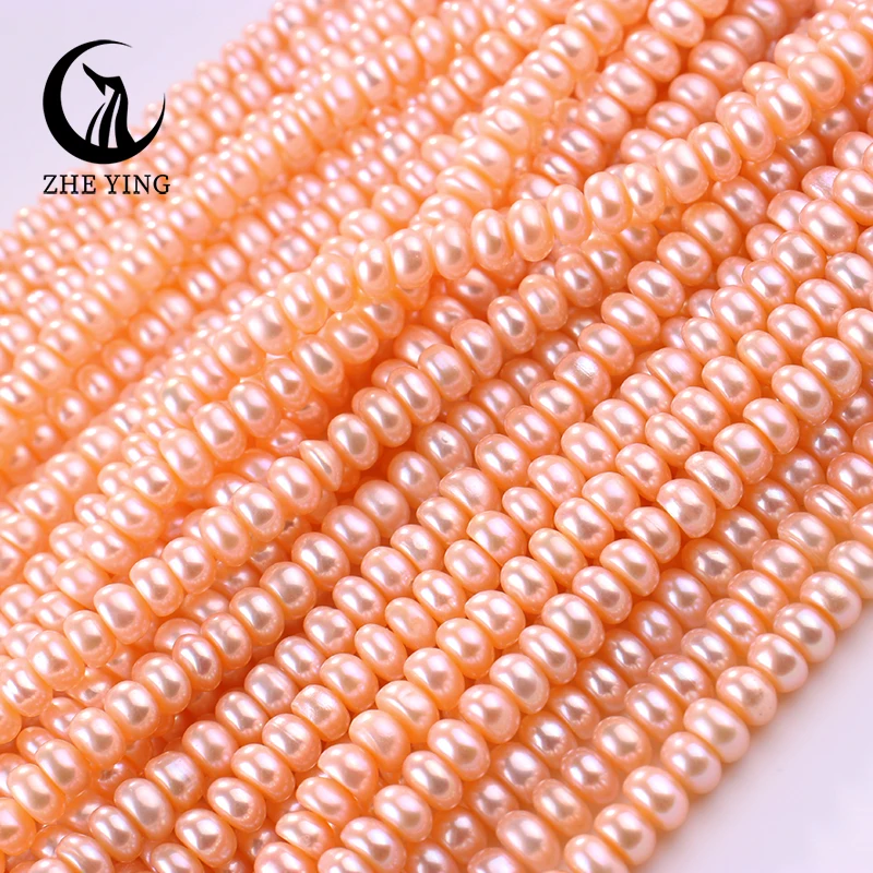 Zhe Ying 5A Pink Purple Freshwater Pearl Beads 100% Mother of Pearl Beads for Jewelry Making DIY Accessories