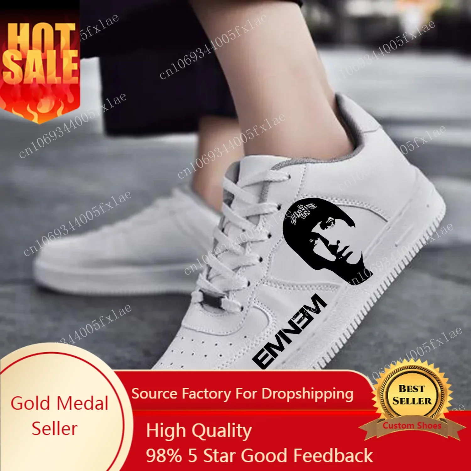 Eminem Rapper AF Basketball Mens Womens Sports Running High Quality Flats Force Sneakers Lace Up Mesh Customized Made Shoe