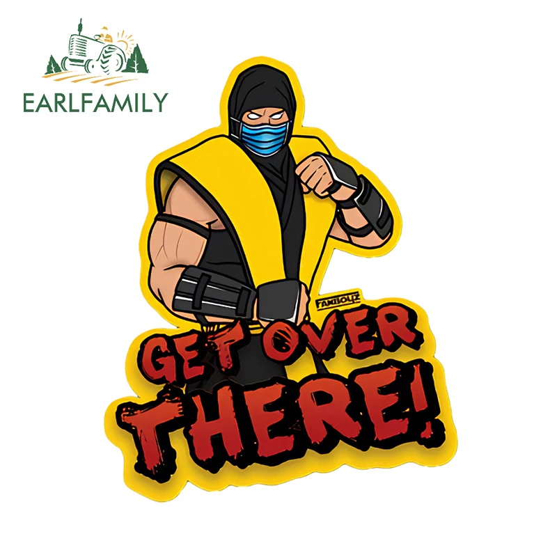 EARLFAMILY 13cm x 10.3cm Mortal Kombat Car Accessories Social Distance Scorpion Arcade Personality Decal Laptop JDM Stickers