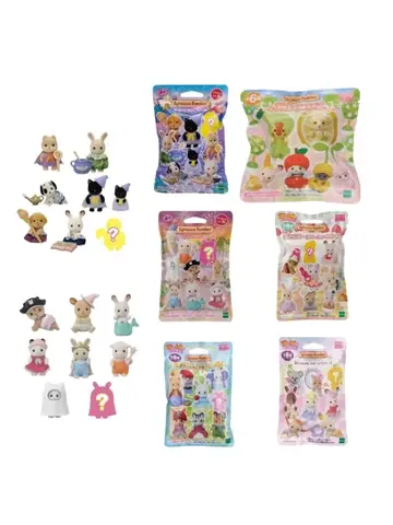 Hot Original Sylvanian Families Model toys Baby Mini Figure Room Dress Up Cute Box Cake Lucky Bag Doll Birthday Children Gifts