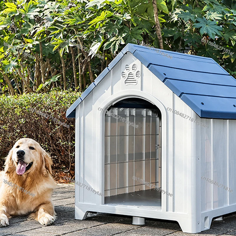 Luxury Large Dog House With Removable Cleaning Feature Solid Pattern Plastic Pet Villa Carrier Button Closure Type For Cats Dogs