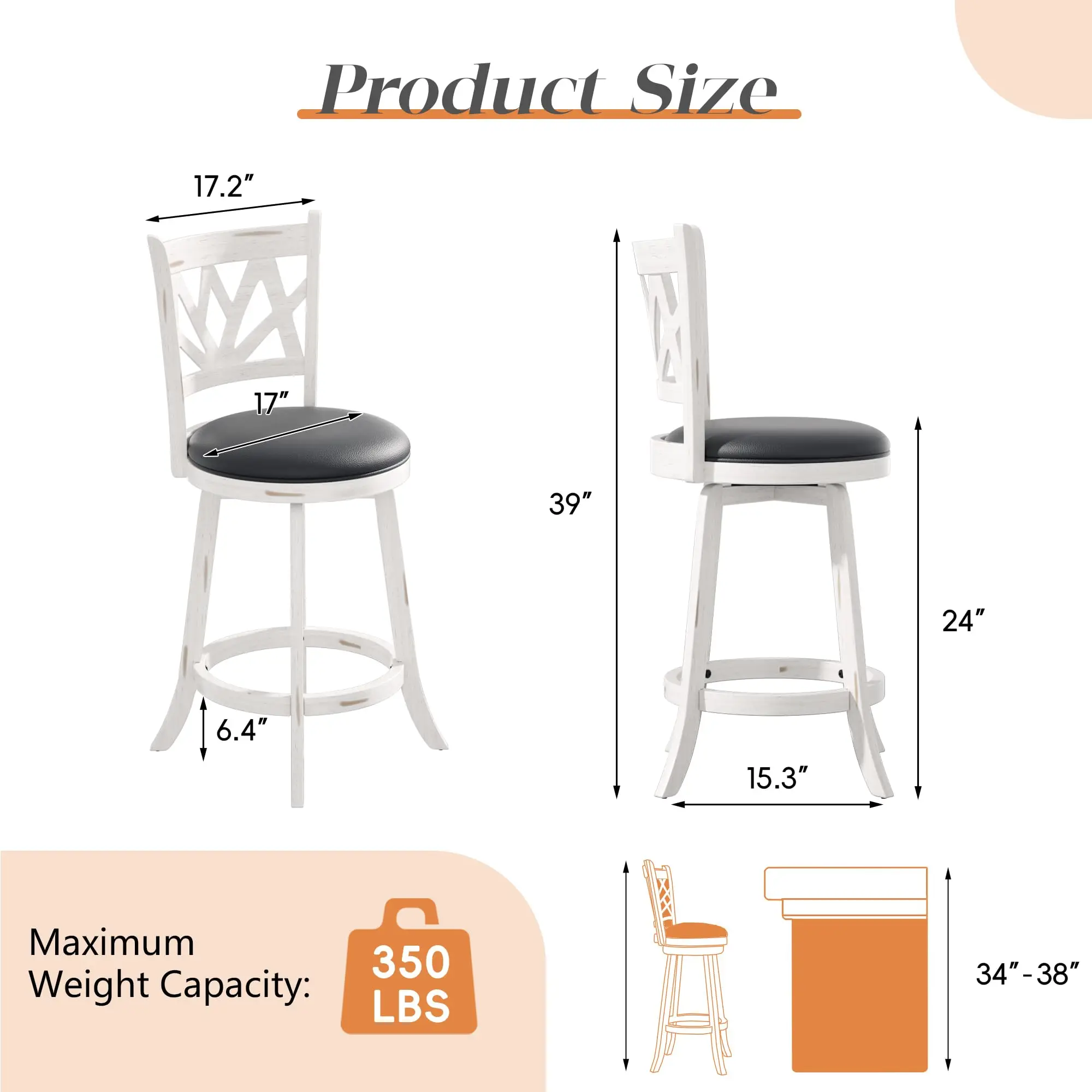 Swivel Bar Stools - 24