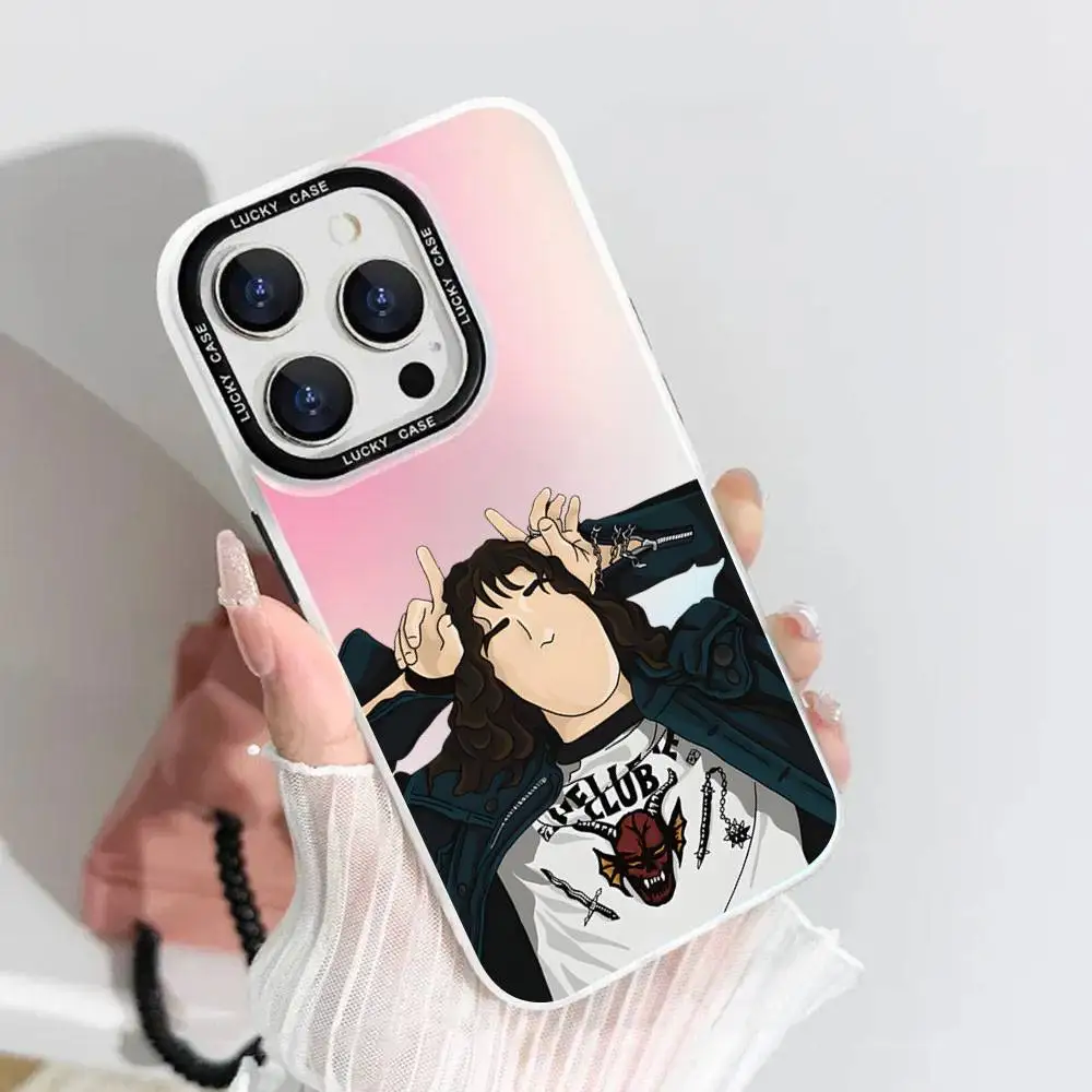 1 шт. чехол для телефона E-Eddie Munson Laser IMD Color Silver Shell для IPhone 17 16 15 14 13 12 11 Air Pro Max Plus