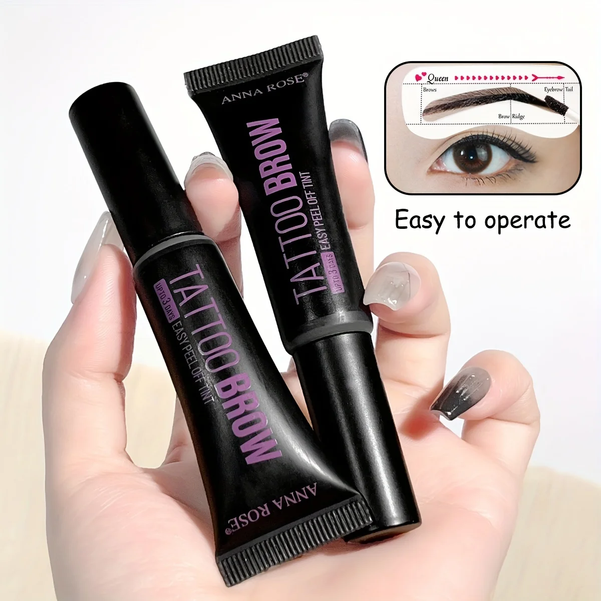 Professional Eyebrow Enhancers ครีมผู้หญิงธรรมชาติ Liquid Dyeing Eyebrow Set Brow Tattoo สีติดทนนานกันน้ํา Eyebrow Gel