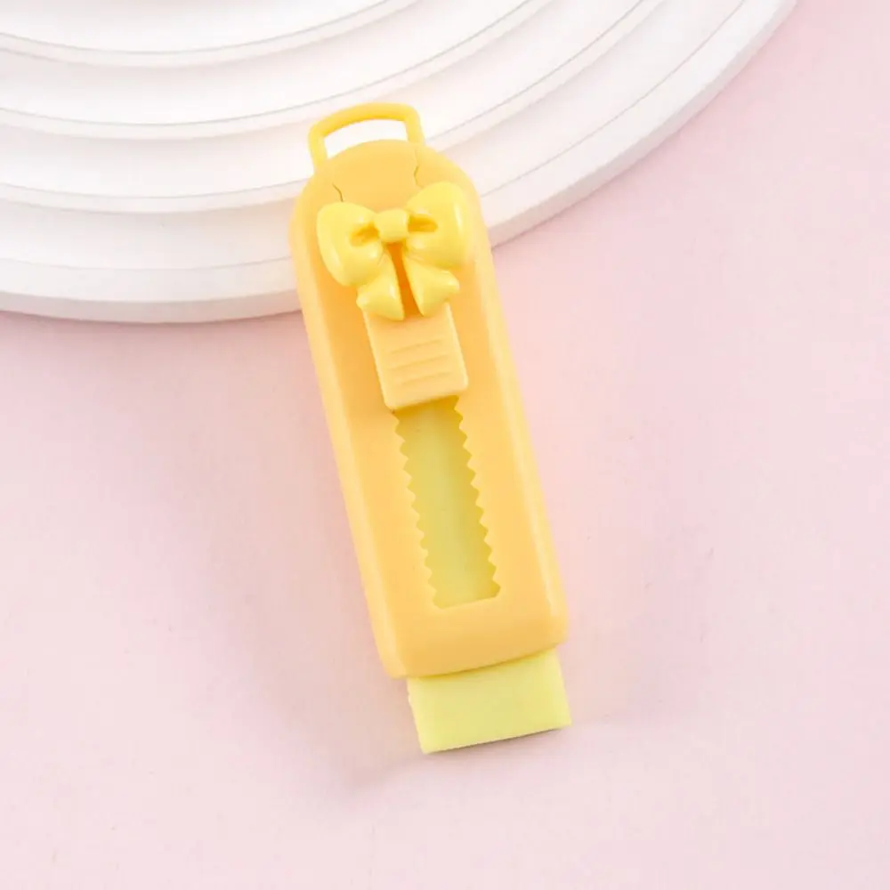 Material escolar portátil push-pull borracha dos desenhos animados bonito arco borracha cor sólida sem traço lápis estudantes de borracha