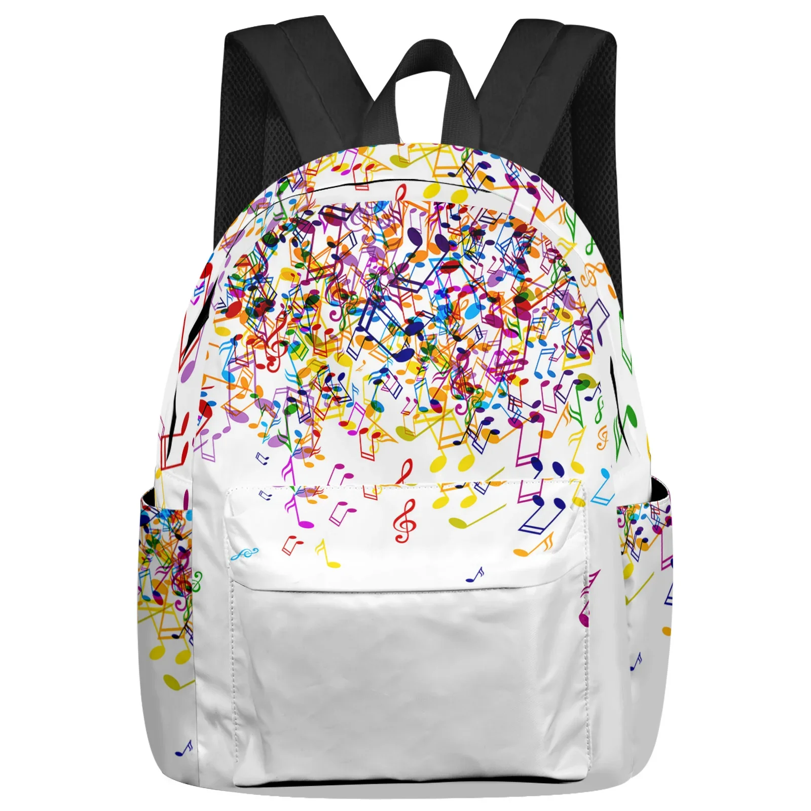 

Music Musical Note Colorful Backpack Teenagers Student School Bags Laptop Bag Women's Casual Travel Backpack