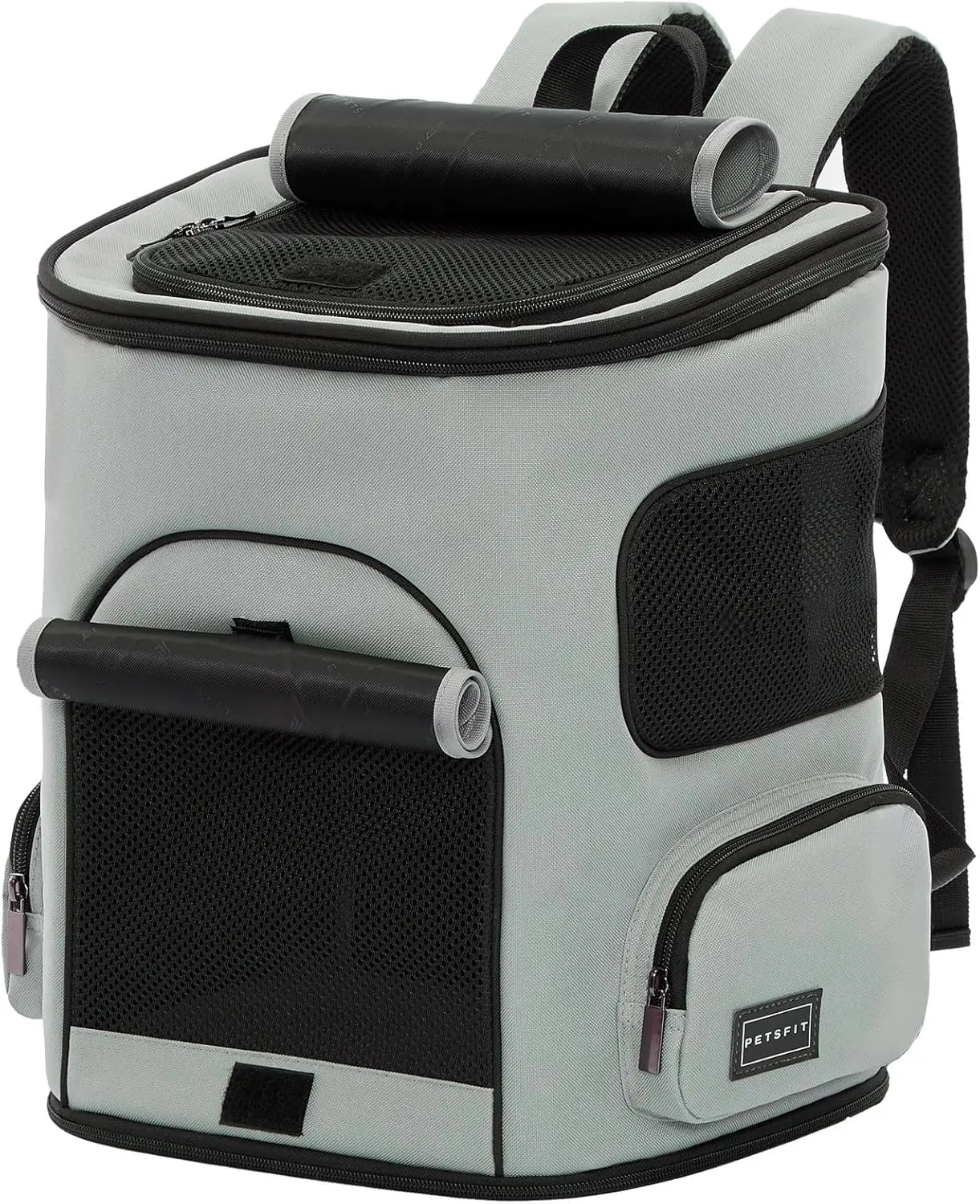 

Cat Carrier Backpack with Waist Support, Ventilated & Collapsible for Small Dogs/Cats, Grey