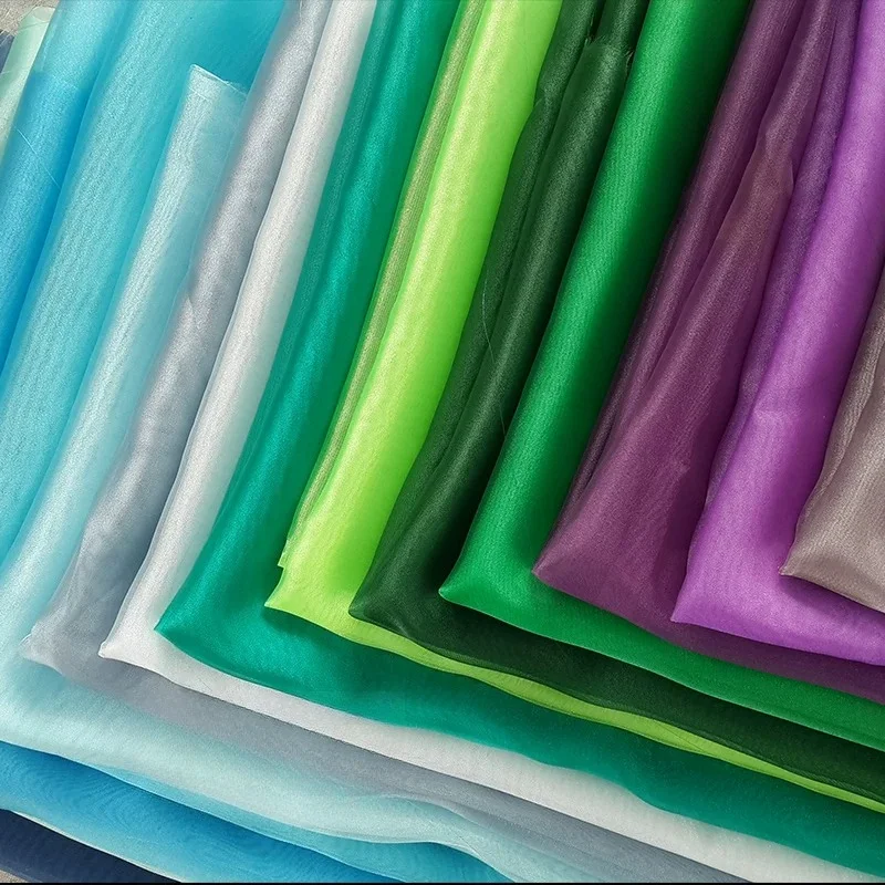 Hardened Organza Glass Yarn Fabric for Transparent Fluffy Skirt Wedding Decoration Fabrics By The Meter Diy Sewing Cloth