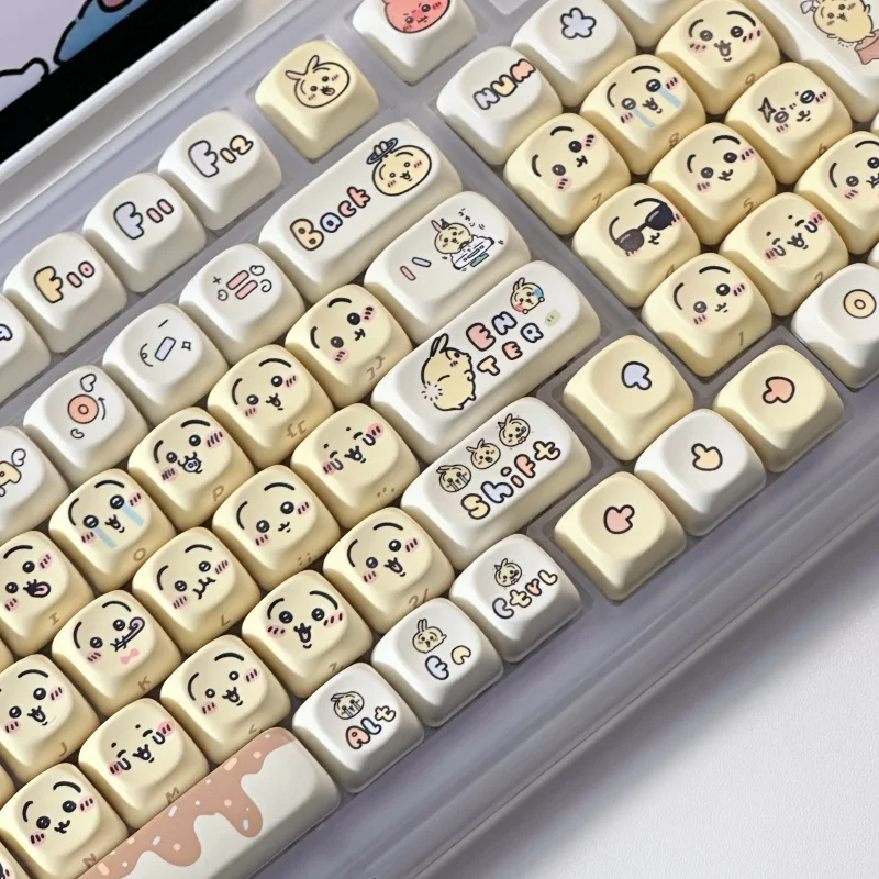 Imagem -04 - Cute Usagi Cartoon Keycaps Acessórios Teclado Mecânico Keycaps Bluetooth Personalizados 131 Chaves