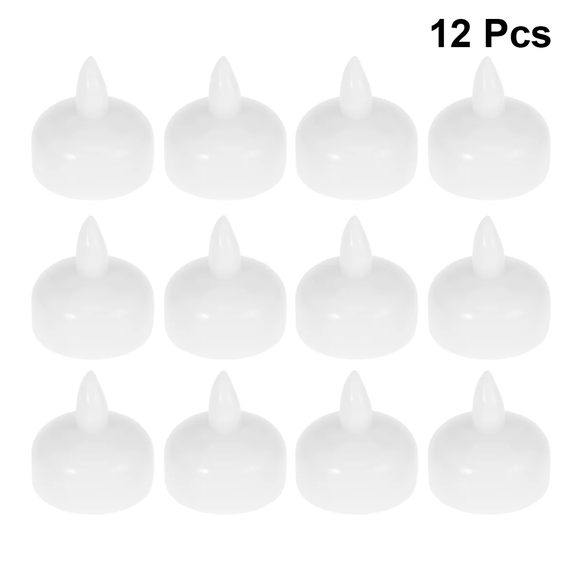 Velas flotantes LED pequeñas decorativas impermeables, 12 Uds., para fiesta de boda, baño de SPA (luz blanca cálida)