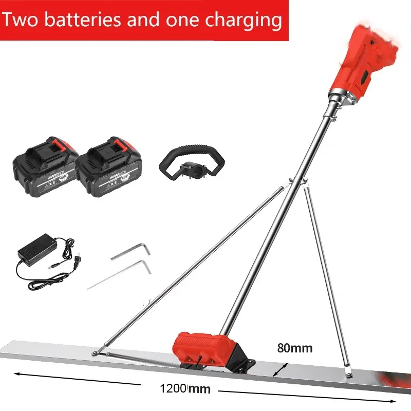 120cm Electric Concrete Polisher Level Floor Vibration Ruler Mortar Vibrator Screed Concrete Leveling Machine with Battery