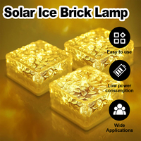 Square Solar Ice Brick Buried Lamp 1w 1.2v 6led Lights Automatic Lighting Garden Light Warm Cube Pathway Decora Camping For Tent