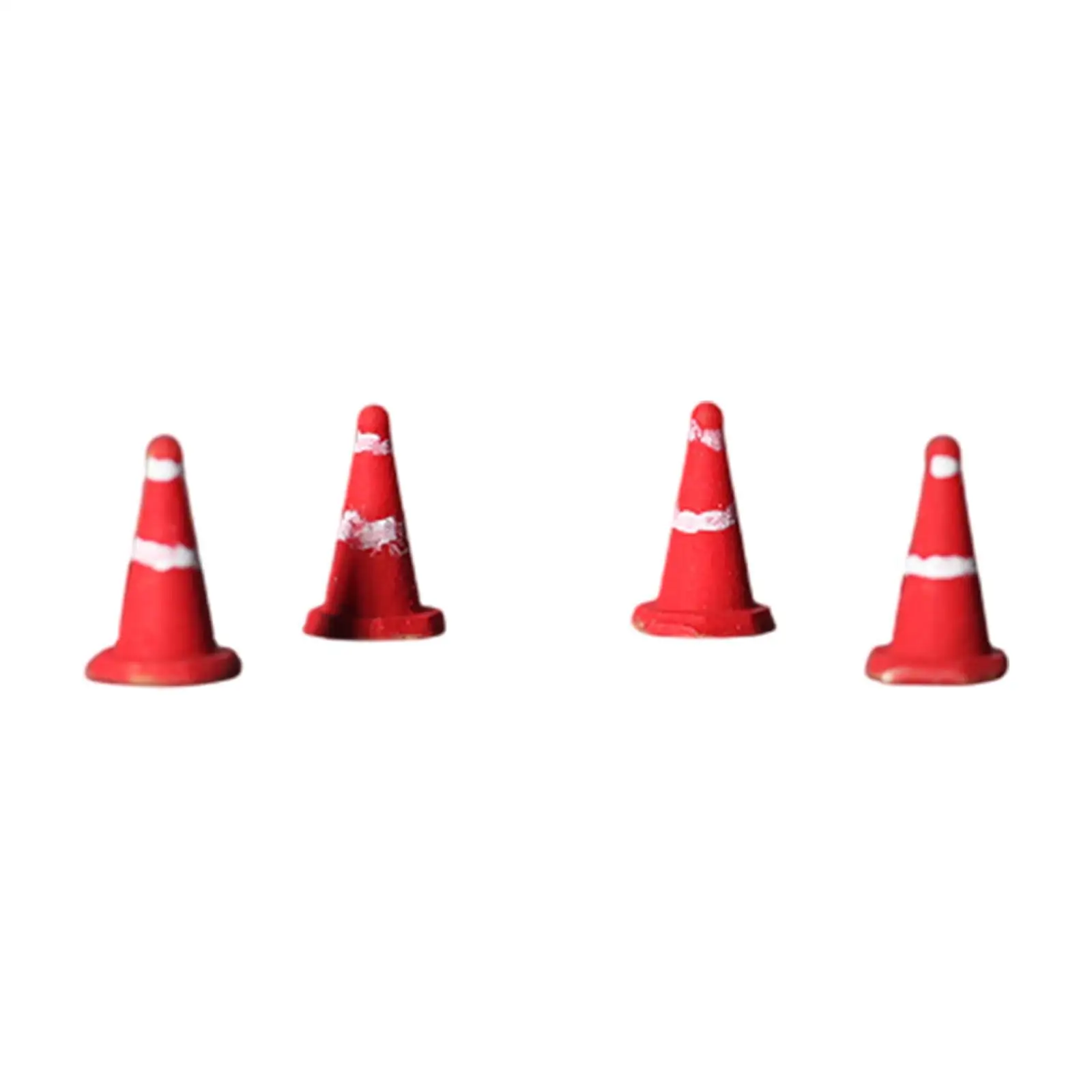 4 Pieces 1:64 Traffic Cones Road Signs Toy Accessories Toy Gifts Party Favors
