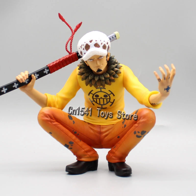 Figura de uma peça comer carne luffy trafalgar d. Figura de ação da lei da água macaco d. Luffy anime 15cm modelo de pvc brinquedos para crianças presente