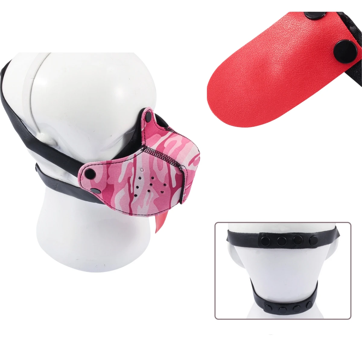 Sexy Role Play Costumes of Men Women Puppy Cosplay Games Headgear Half Face Fetish Mask for Halloween Puppy Party Accessories